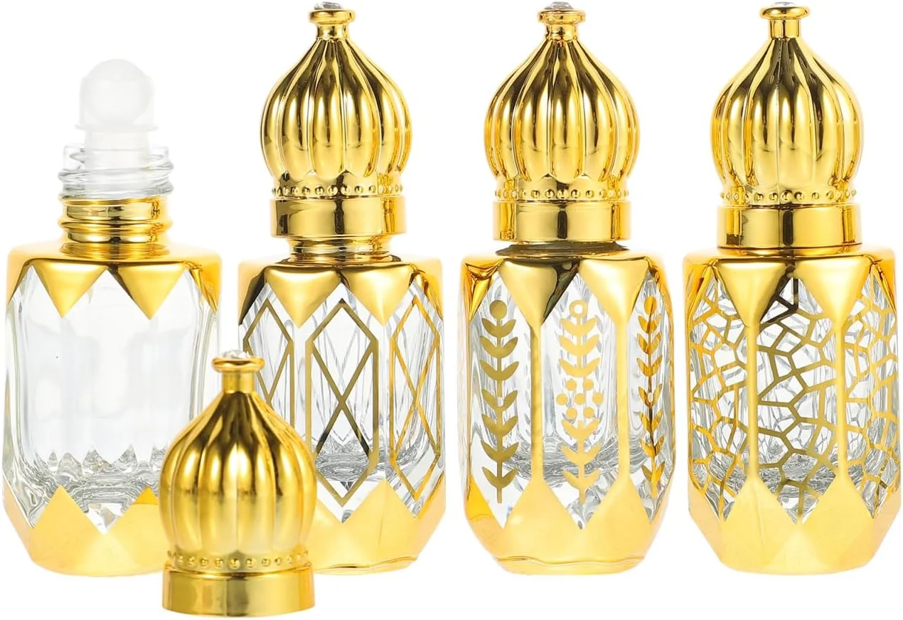 Healeved ست 4 عددی بطری غلطکی برای روغن های ضروری، بطری های کوچک روغن کوتیکول، بطری های غلطکی روغن، بطری های خالی عطر، بطری های روغن ضروری، روغن حامل برای مخلوط کردن روغن های ضروری