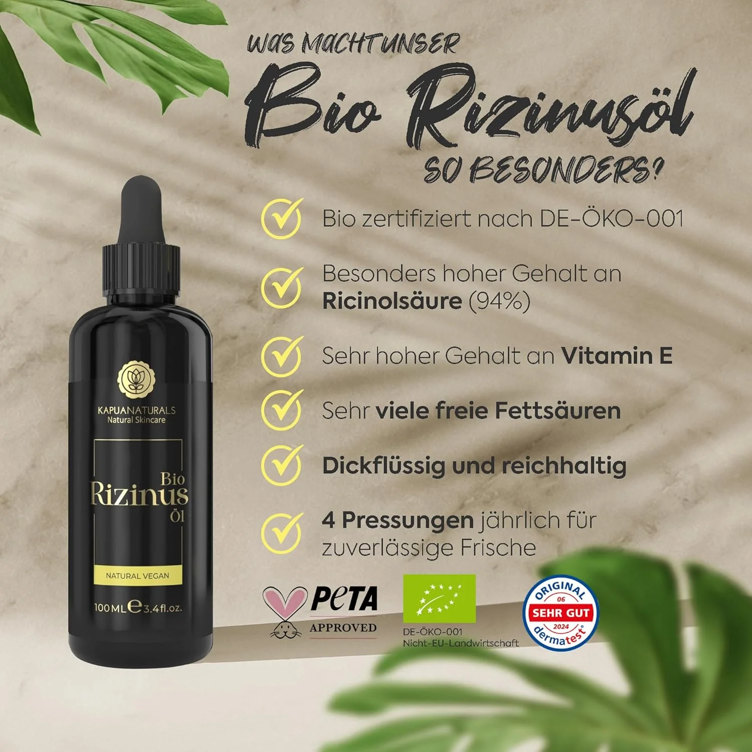 روغن کرچک ارگانیک، 100 میلی لیتر، 100% خالص و پرس سرد، روغن کرچک برای رشد مو، مژه، ابرو، ریش و ناخن، وگان، بدون افزودنی، ساخت آلمان، بالاترین سطح خلوص روغن کرچک ارگانیک، 100 میلی لیتر، 100% خالص و پرس سرد، روغن کرچک برای رشد مو، مژه، ابرو، ریش و ناخن، وگان، بدون افزودنی، ساخت آلمان، بالاترین سطح خلوص