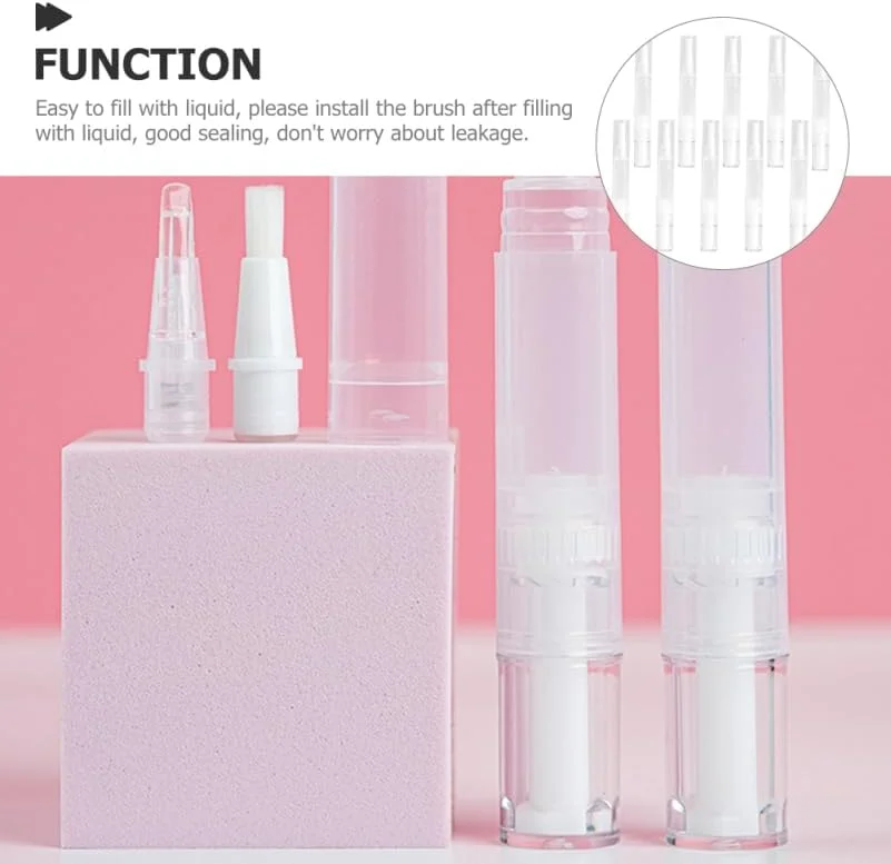 ۱۰ عدد قلم پیچشی شفاف قابل پر کردن مجدد برای براق کننده لب، روغن کوتیکول و سایر مایعات، لوله های اپلیکاتور خالی برای نگهداری لوازم آرایشی و استفاده از آرایش