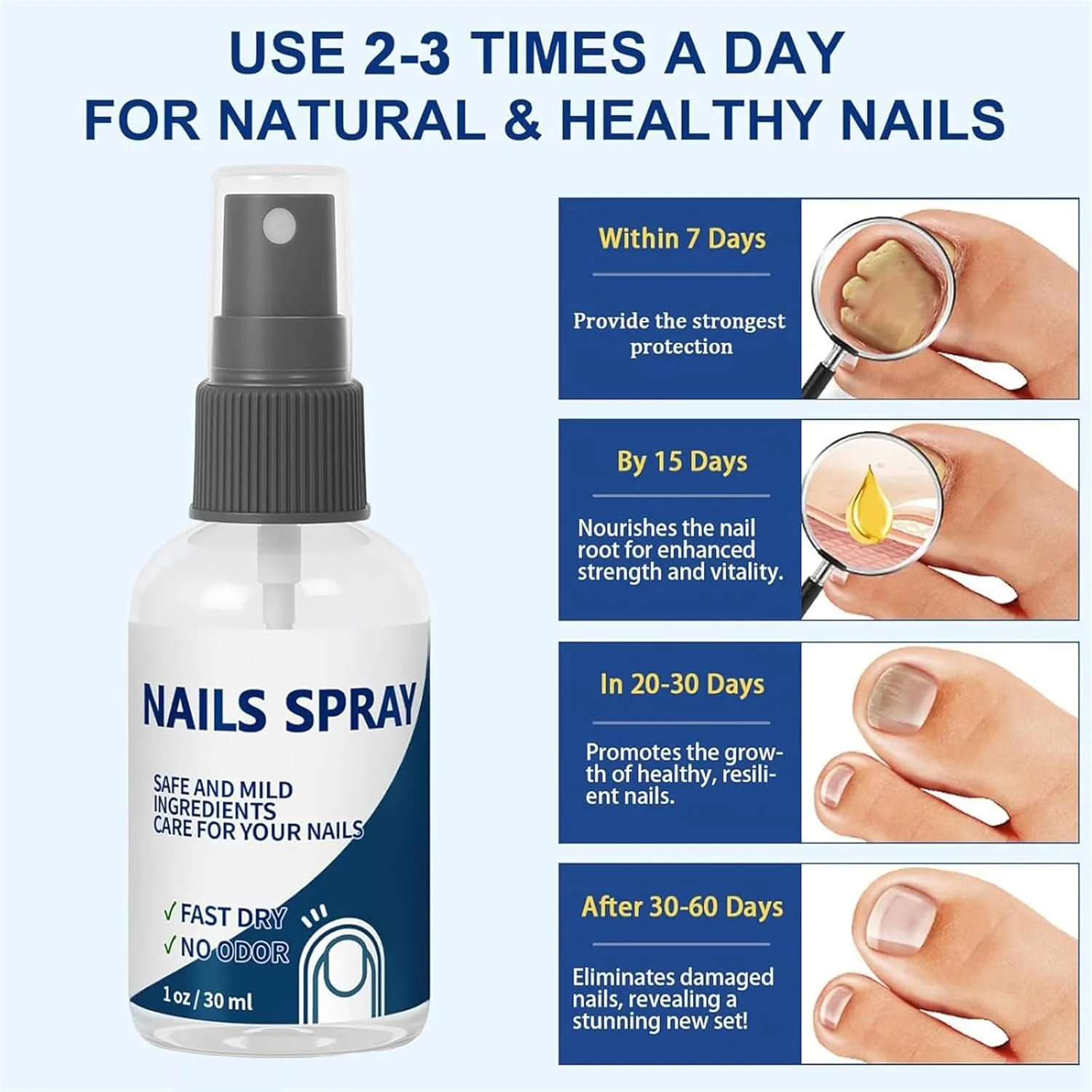Nails Spray for Nails Care Moisturizer, Nail Strengthener and Growth for Damaged Nails, Keeps Feet Fresh & Dry All Day, Quick-Drying & Non-Greasy, Moisturizing Cuticle for Women & Men (1pc) Nails Spray for Nails Care Moisturizer, Nail Strengthener and Growth for Damaged Nails, Keeps Feet Fresh & Dry All Day, Quick-Drying & Non-Greasy, Moisturizing Cuticle for Women & Men (1pc)