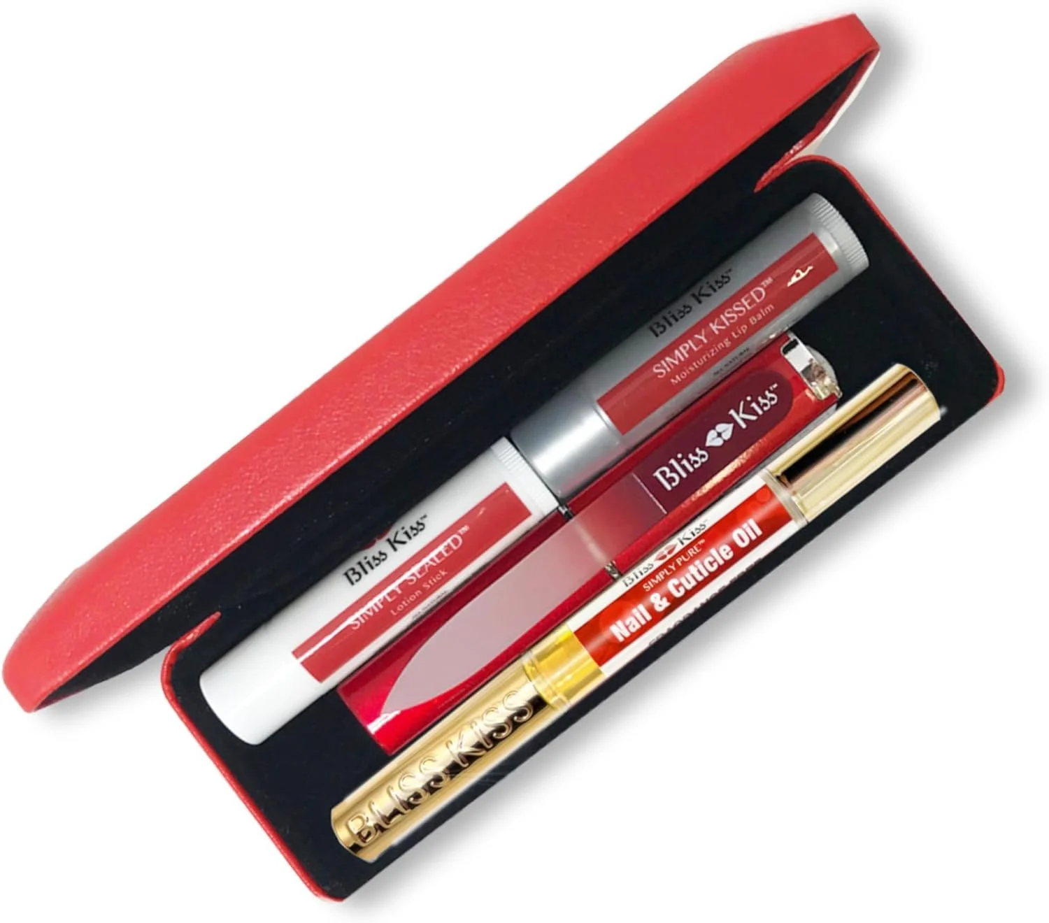 ست مسافرتی مراقبت از ناخن بلیس کیس - ایده آل برای هدیه - کیف قابل حمل برای مراقبت از ناخن ها، پوست و لب ها - روغن آبرسان ناخن و کوتیکول، لوسیون استیکی، سوهان ناخن کریستالی، بالم لب