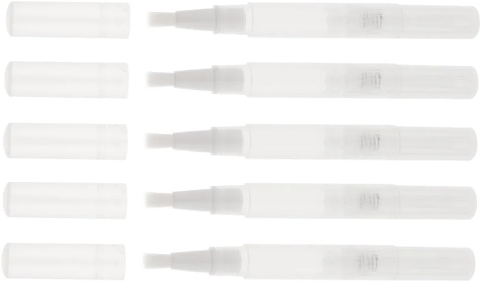 قلم پیچشی خالی 3 میلی لیتری با برس، لوله مسافرتی قابل حمل، روغن کوتیکول، لاک ناخن، ژل سفید کننده دندان، رشد مژه، ظرف براق کننده لب، 5 عدد