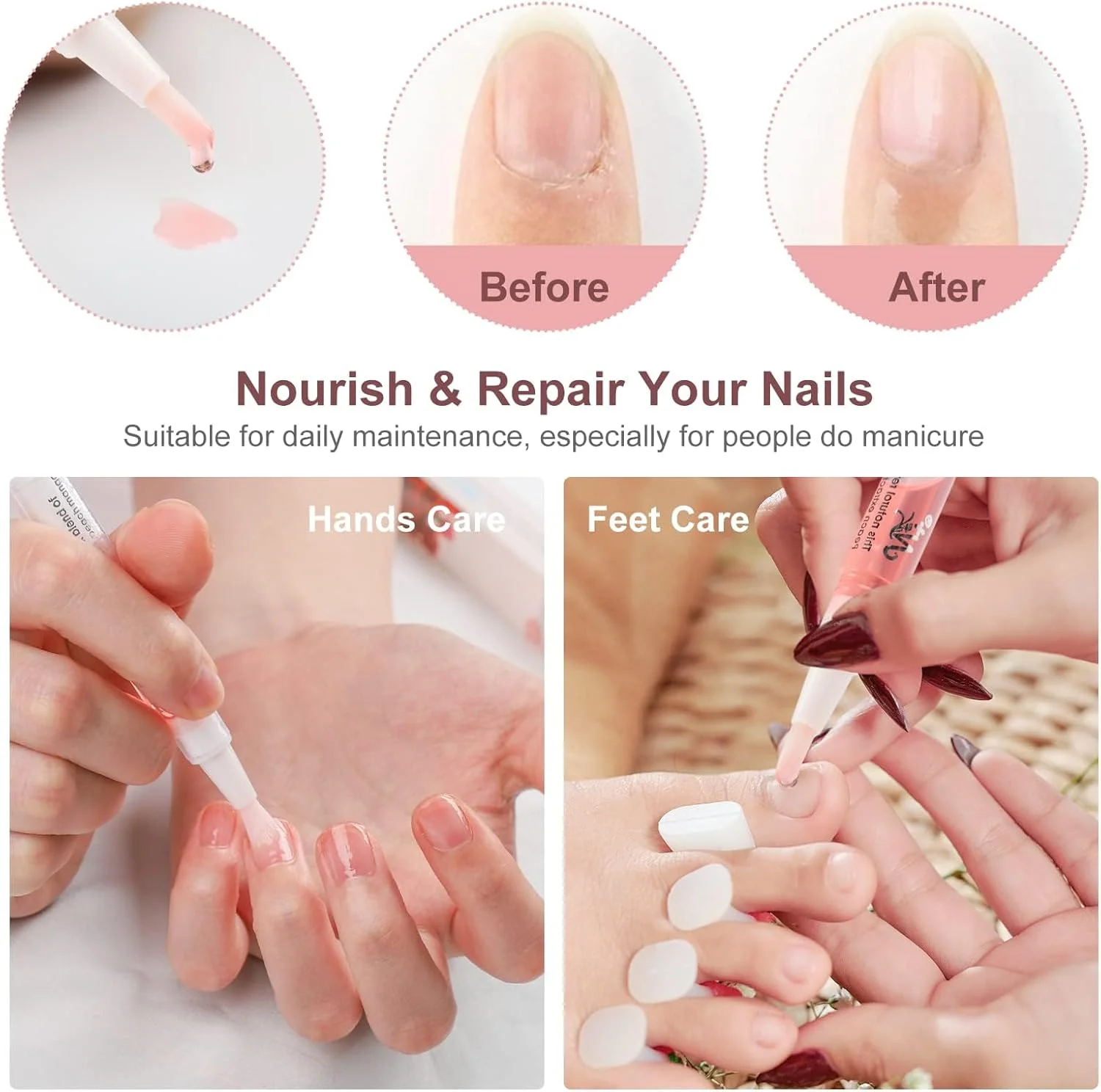 مجموعه قلم روغن ناخن، 5 عدد با طعم های مختلف، آبرسانی و ترمیم کننده کوتیکول های خشک و ترک خورده، تقویت کننده ناخن ها با عصاره های ارگانیک، طراحی ضد نشت مناسب مسافرت برای دست و پا مجموعه قلم روغن ناخن، 5 عدد با طعم های مختلف، آبرسانی و ترمیم کننده کوتیکول های خشک و ترک خورده، تقویت کننده ناخن ها با عصاره های ارگانیک، طراحی ضد نشت مناسب مسافرت برای دست و پا