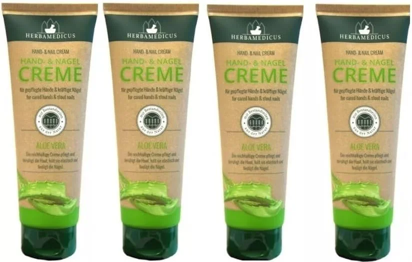 کرم دست و ناخن آلوئه ورا Herbamedicus بسته چهارتایی 125 میلی لیتری