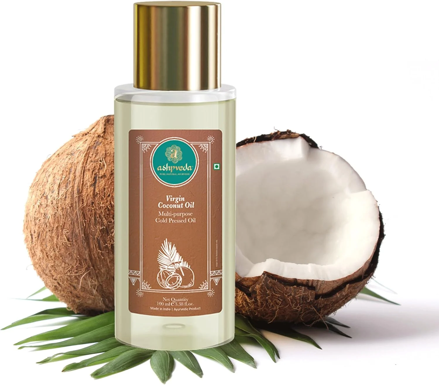 روغن نارگیل بکر برای موهای بلند، قوی و زیبا، روغن معطر غنی شده با گیاهان دارویی آیورودا برای آقایان و بانوان (100 میلی لیتر)