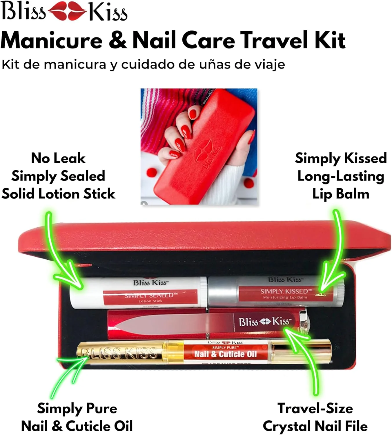 ست مسافرتی مراقبت از ناخن بلیس کیس - ایده آل برای هدیه - کیف قابل حمل برای مراقبت از ناخن ها، پوست و لب ها - روغن آبرسان ناخن و کوتیکول، لوسیون استیکی، سوهان ناخن کریستالی، بالم لب ست مسافرتی مراقبت از ناخن بلیس کیس - ایده آل برای هدیه - کیف قابل حمل برای مراقبت از ناخن ها، پوست و لب ها - روغن آبرسان ناخن و کوتیکول، لوسیون استیکی، سوهان ناخن کریستالی، بالم لب