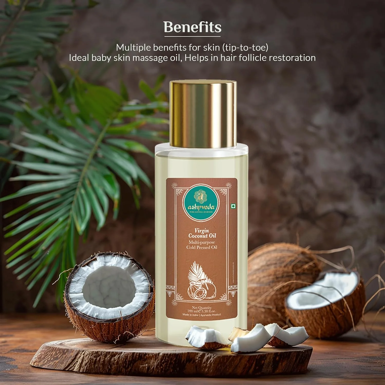 روغن نارگیل بکر برای موهای بلند، قوی و زیبا، روغن معطر غنی شده با گیاهان دارویی آیورودا برای آقایان و بانوان (100 میلی لیتر) روغن نارگیل بکر برای موهای بلند، قوی و زیبا، روغن معطر غنی شده با گیاهان دارویی آیورودا برای آقایان و بانوان (100 میلی لیتر)