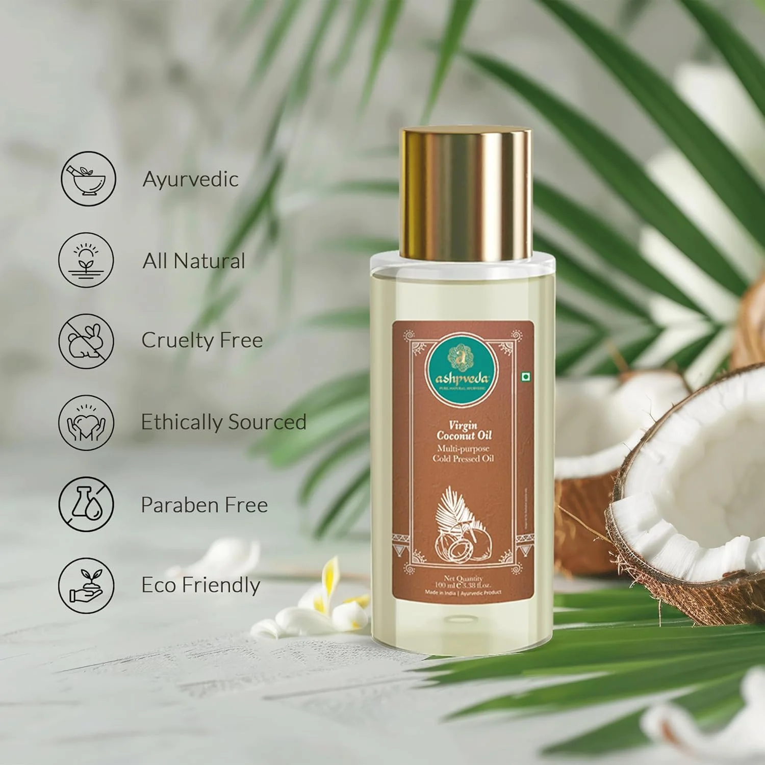 روغن نارگیل بکر برای موهای بلند، قوی و زیبا، روغن معطر غنی شده با گیاهان دارویی آیورودا برای آقایان و بانوان (100 میلی لیتر) روغن نارگیل بکر برای موهای بلند، قوی و زیبا، روغن معطر غنی شده با گیاهان دارویی آیورودا برای آقایان و بانوان (100 میلی لیتر)