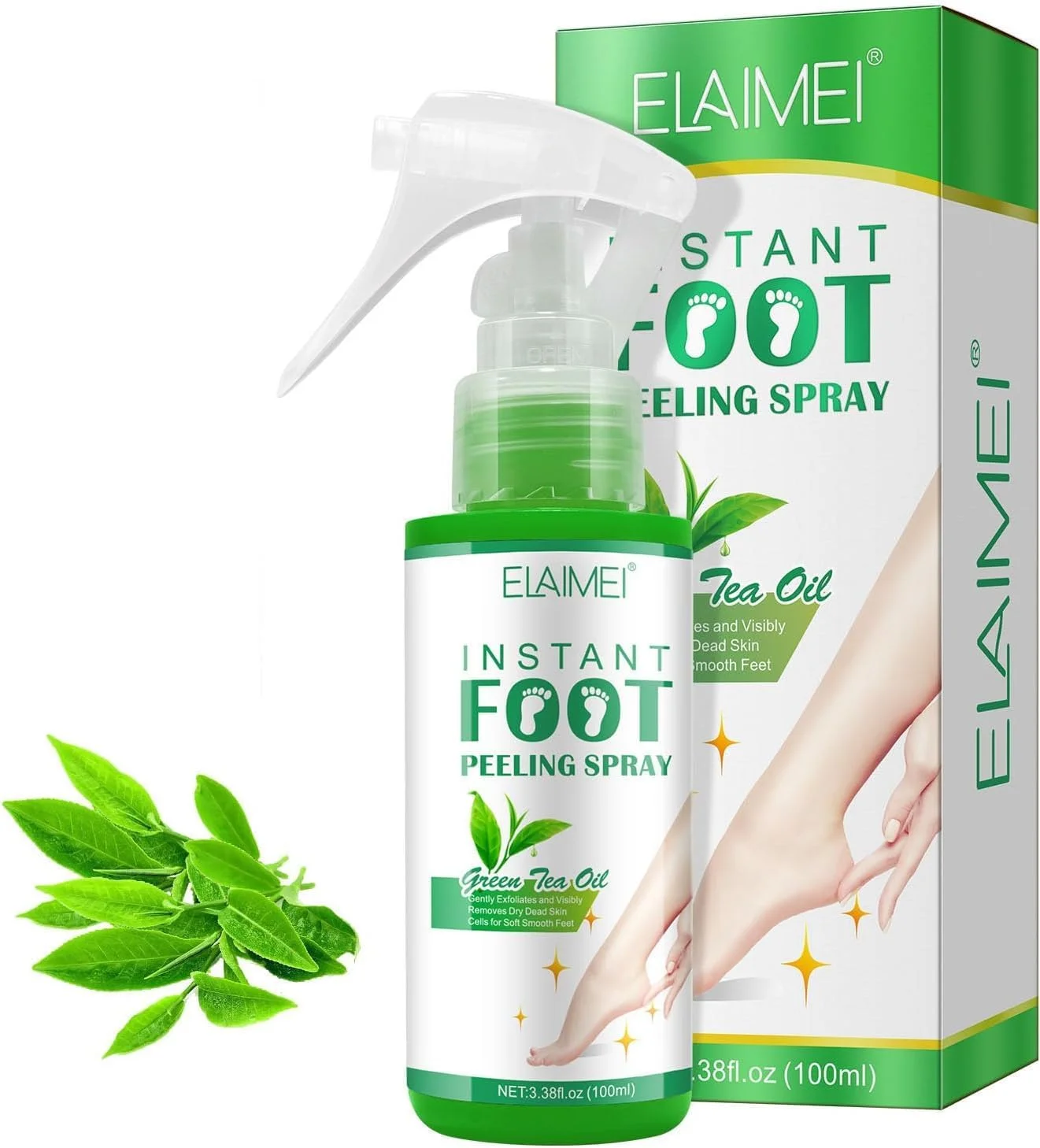 اسپری روغن لایه بردار پا، اسپری لایه بردار پا، لایه بردار پوست مرده پدیکور برای پاشنه های ترک خورده و زبر، پوست خشک انگشتان پا و پینه ها، حذف سریع پوست مرده