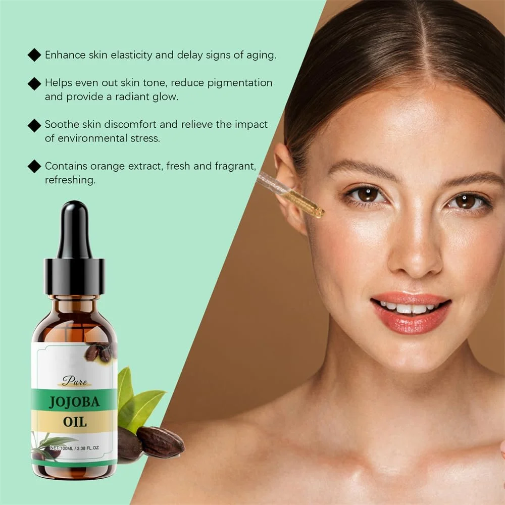 روغن جوجوبا ارگانیک پرس سرد (100 میلی لیتر) - روغن صورت و بدن ضد چروک و سفت کننده پوست، روغن ضروری آبرسان برای مراقبت از پوست، ماساژ و درمان خطوط ریز روغن جوجوبا ارگانیک پرس سرد (100 میلی لیتر) - روغن صورت و بدن ضد چروک و سفت کننده پوست، روغن ضروری آبرسان برای مراقبت از پوست، ماساژ و درمان خطوط ریز