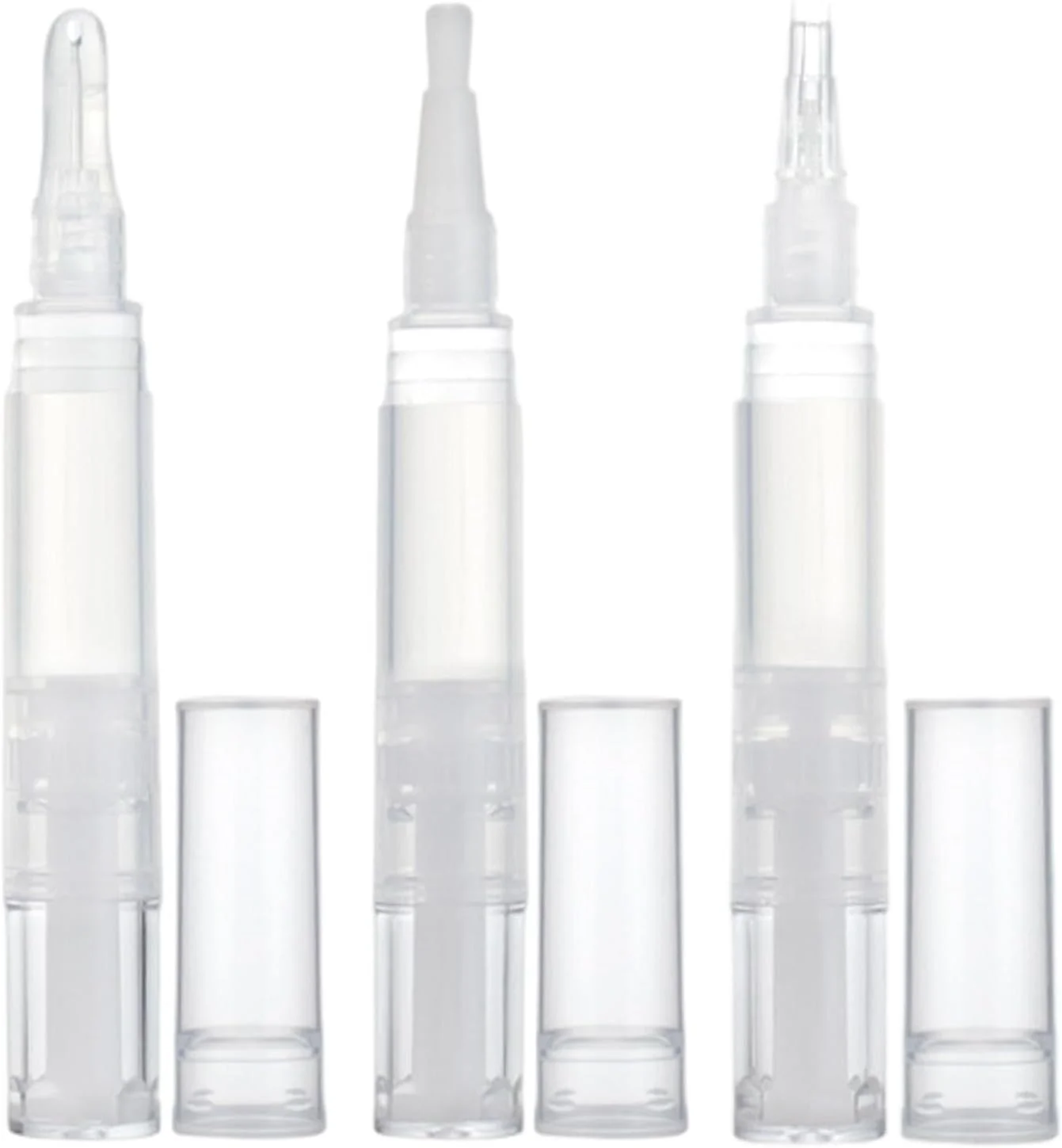 قلم روغن کوتیکول برای ناخن | قلم لوازم آرایشی شفاف برای کرم پودر - قلم های چرخشی رژ لب با نوک ظرف لوازم آرایشی، قلم چرخشی برای ژل ناخن و کرم پودر مایع