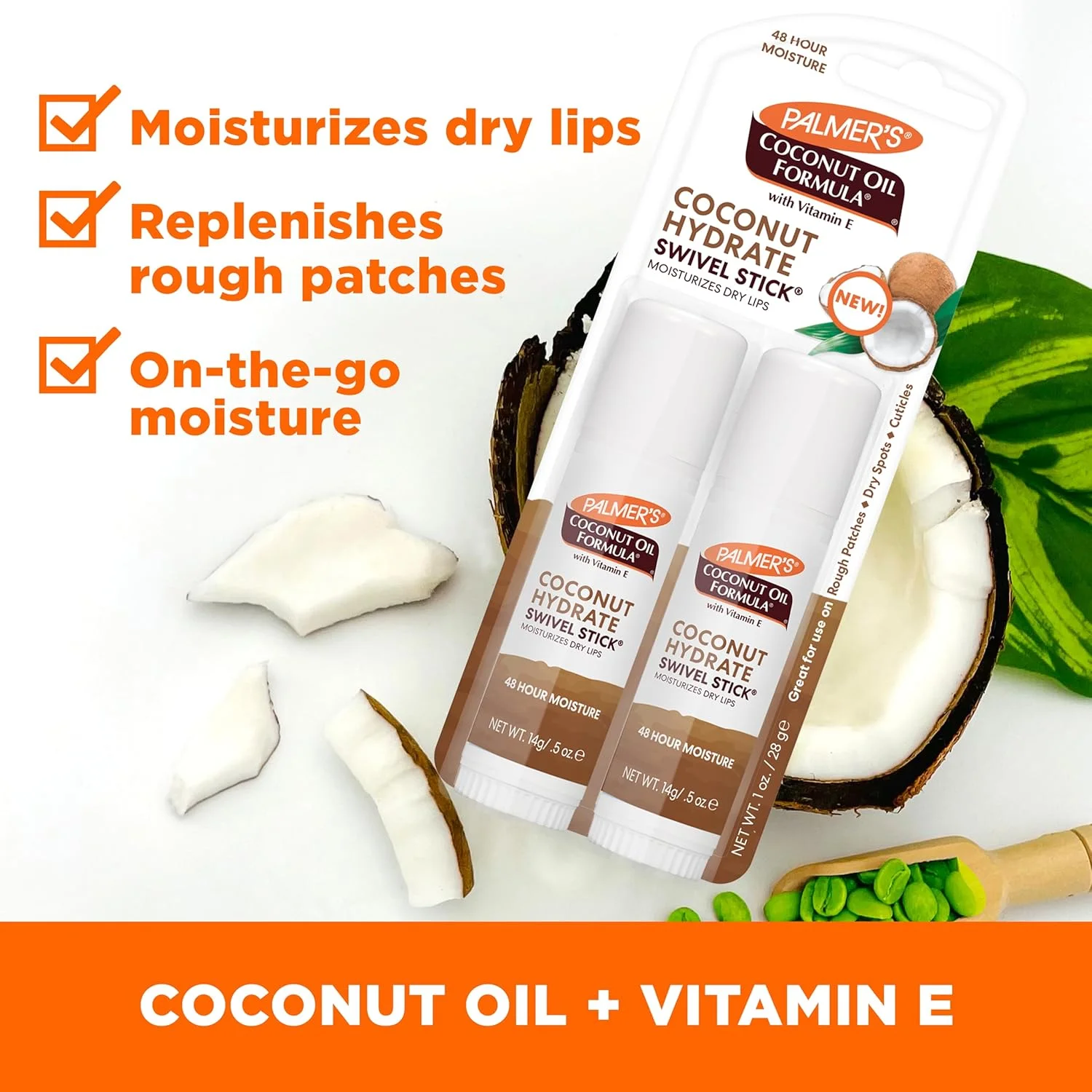 استیک چرخشی دوقلو روغن نارگیل پالمرز استیک چرخشی دوقلو روغن نارگیل پالمرز