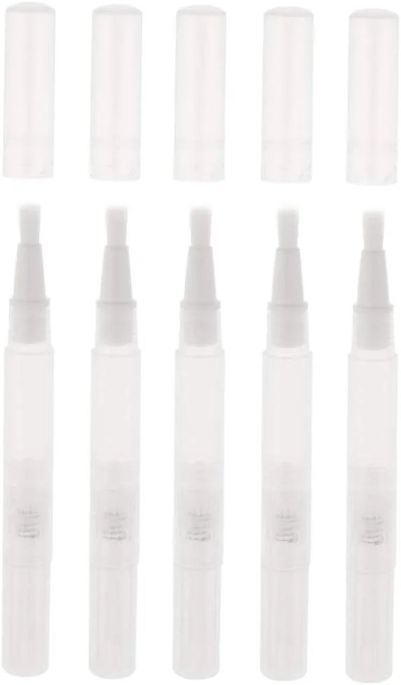 ۵ عدد قلم پیچشی خالی ۳ میلی لیتری با برس، لوله مسافرتی قابل حمل برای روغن کوتیکول/لاک ناخن/ژل سفید کننده دندان/رشد مژه/ظرف براق کننده لب ۵ عدد قلم پیچشی خالی ۳ میلی لیتری با برس، لوله مسافرتی قابل حمل برای روغن کوتیکول/لاک ناخن/ژل سفید کننده دندان/رشد مژه/ظرف براق کننده لب