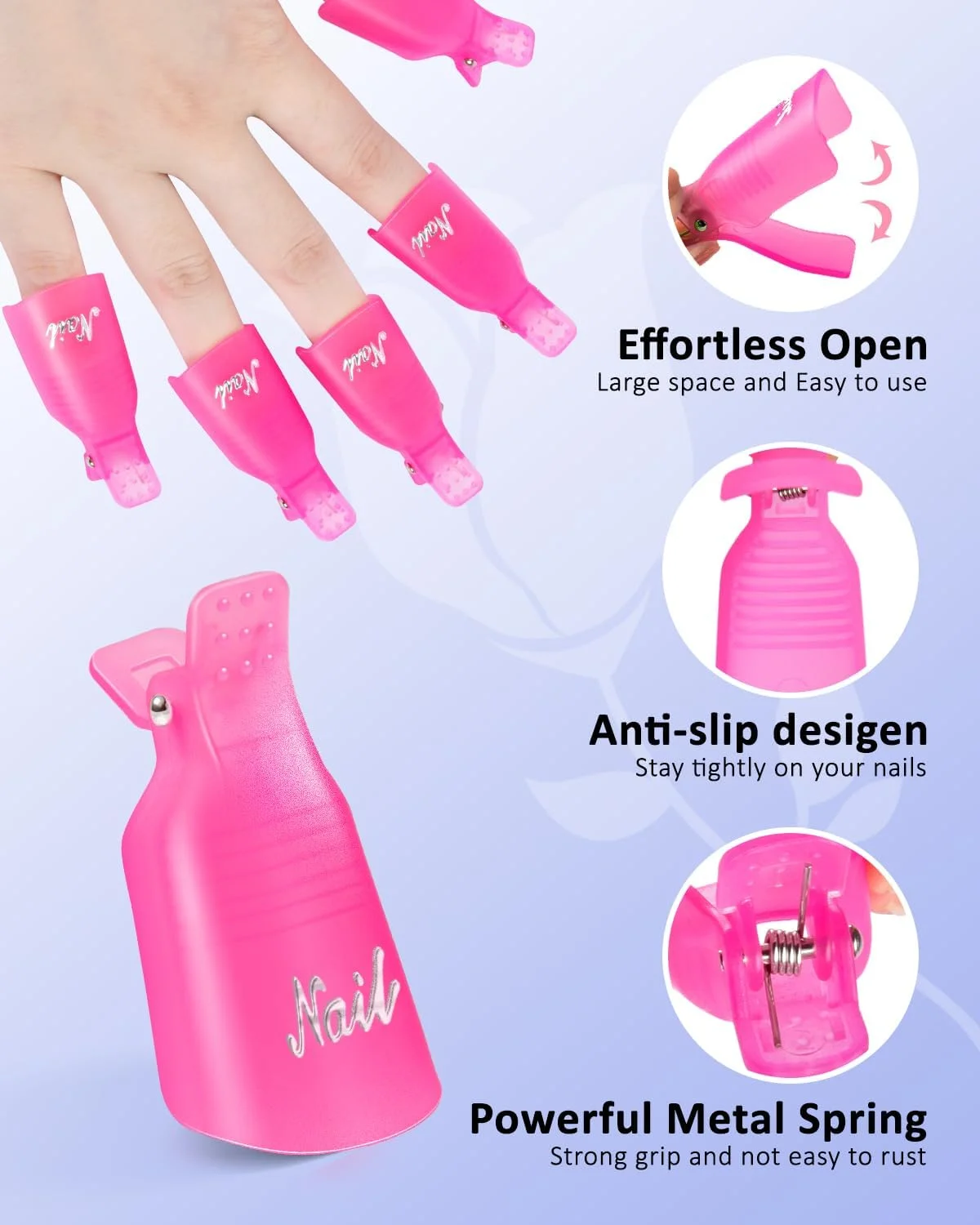 مجموعه پاک کننده لاک ژل مورگلس، گیره های ناخن صورتی و پدهای بدون پرز برای پاک کردن لاک، روغن کوتیکول و ابزار مرتب کننده کوتیکول، برس تمیز کننده خراشنده ناخن، سوهان و بافر ناخن مجموعه پاک کننده لاک ژل مورگلس، گیره های ناخن صورتی و پدهای بدون پرز برای پاک کردن لاک، روغن کوتیکول و ابزار مرتب کننده کوتیکول، برس تمیز کننده خراشنده ناخن، سوهان و بافر ناخن