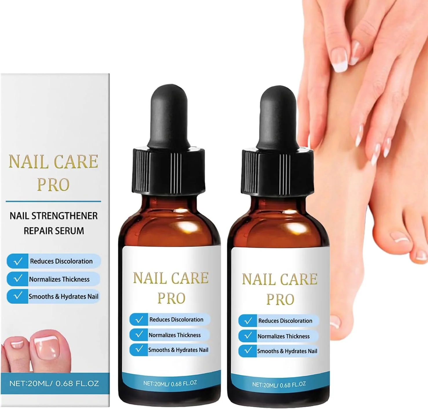 سرم مراقبت حرفه ای ناخن، سرم تقویت کننده و ترمیم کننده ناخن، مراقبت مرطوب کننده کوتیکول برای ناخن های قوی تر، فرمول گیاهی طبیعی، ترمیم کننده ناخن های آسیب دیده و پوسته پوسته شده، درخشان کننده، 20 میلی لیتر (2 عدد)