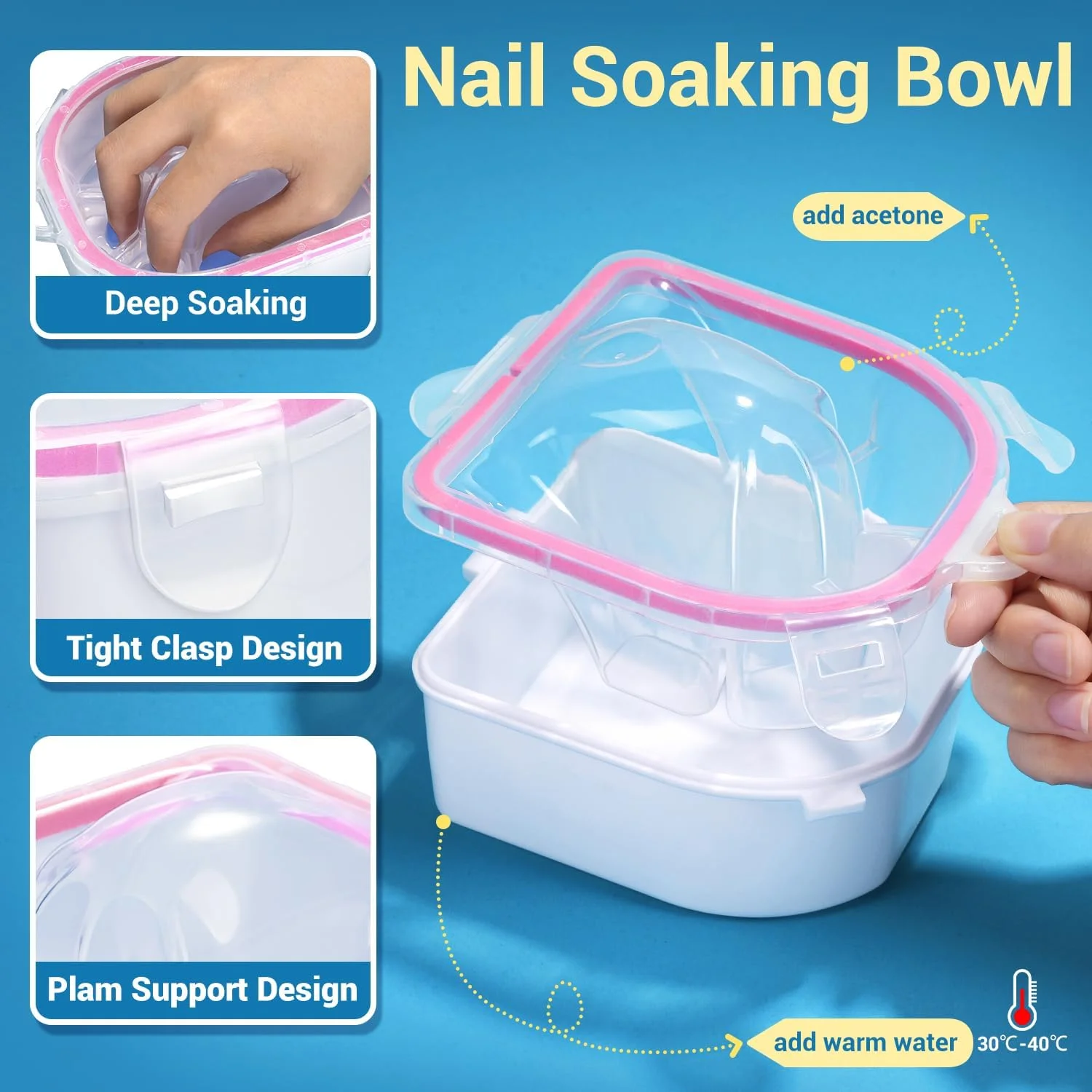 ست پاک کننده لاک ناخن TsMADDTs با 2 عدد کاسه خیساندن ناخن، کاسه های مانیکور برای دست، ابزار حذف کوتیکول، روغن کوتیکول، سوهان، بافر، برس، ست حذف دیپ ست پاک کننده لاک ناخن TsMADDTs با 2 عدد کاسه خیساندن ناخن، کاسه های مانیکور برای دست، ابزار حذف کوتیکول، روغن کوتیکول، سوهان، بافر، برس، ست حذف دیپ