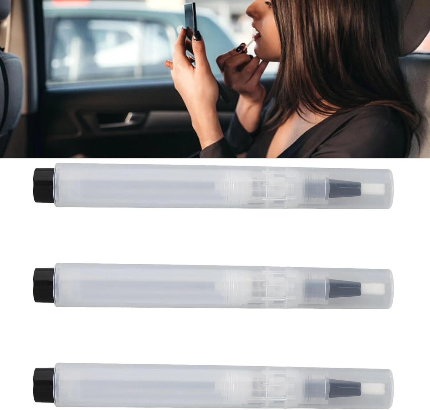 قلم های پیچشی شفاف، 3 عدد قلم روغن ناخن خالی با نوک برس، ظروف رژ لب آرایشی قابل حمل، لوله مایع رشد مژه قابل شارژ مجدد برای اپلیکاتور روغن کوتیکول قلم های پیچشی شفاف، 3 عدد قلم روغن ناخن خالی با نوک برس، ظروف رژ لب آرایشی قابل حمل، لوله مایع رشد مژه قابل شارژ مجدد برای اپلیکاتور روغن کوتیکول