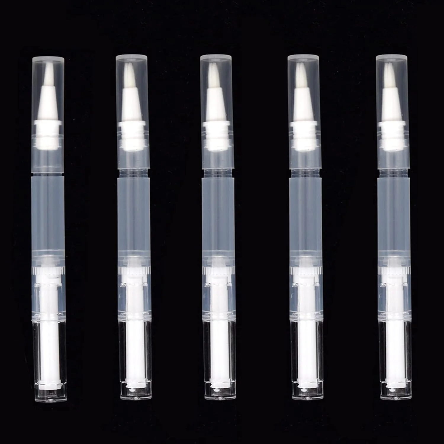 ۵ عدد تیوب براق کننده لب، قلم کوتیکول ۳ میلی لیتری، قلم های پیچشی شفاف خالی، ظرف لوازم آرایشی، قلم روغن ناخن با نوک برس برای لوازم آرایشی بانوان