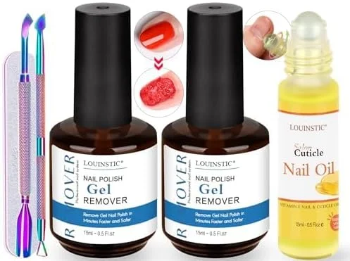 لاک پاک کن ژلی، 2 عدد/45 میلی لیتر، به سرعت و به آسانی لاک ژلی را در خانه پاک کنید، حاوی روغن کوتیکول رولی، 2 عدد عقب زننده کوتیکول و سوهان ناخن، بدون آسیب رساندن به ناخن ها، بدون نیاز به پیچیدن یا خیساندن