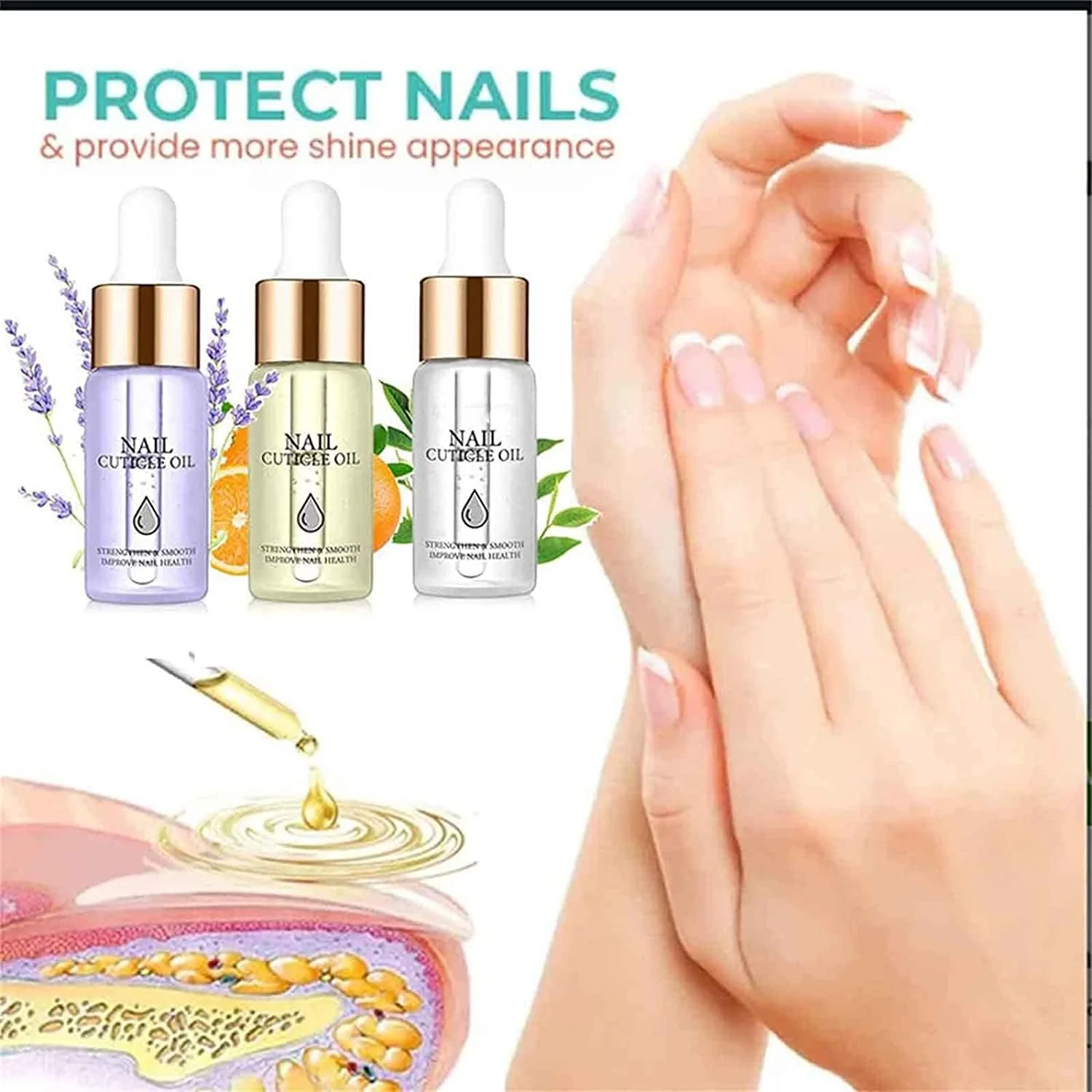 روغن تقویت کننده کوتیکول ناخن غنی از ویتامین Oveallgo™، روغن تقویت کننده ناخن غنی از ویتامین CC™، ترویج رشد سریع ناخن (چند رنگ)
