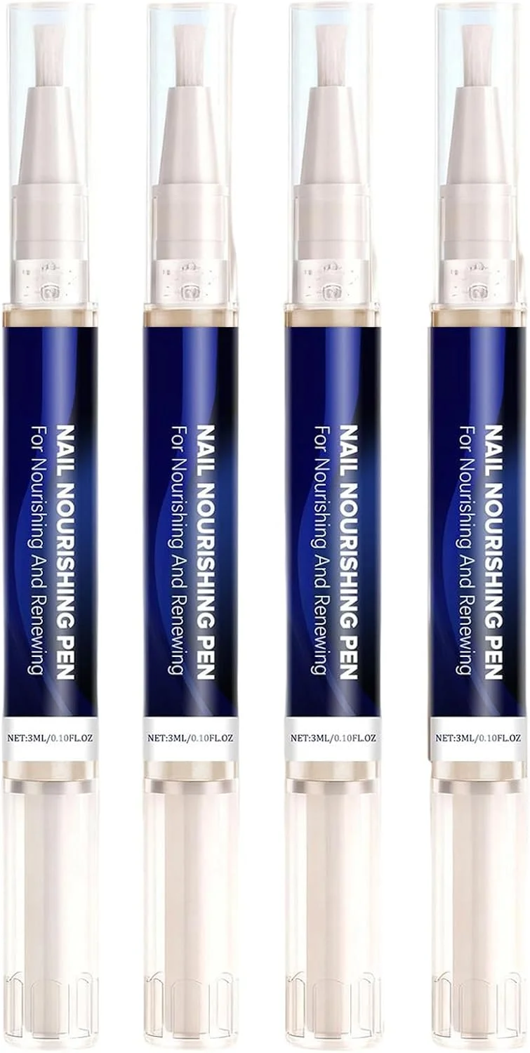 قلم روغن ناخن 4 عددی، ترمیم کننده و مغذی | تقویت کننده ناخن قابل حمل - برای مراقبت از ناخن های آسیب دیده، ترمیم رشد، ناخن های ترک خورده و خشک مناسب برای استفاده در منزل