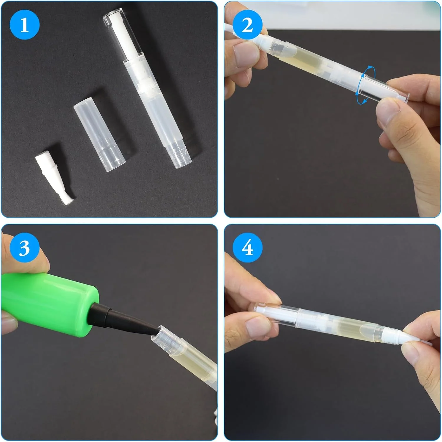 ۲۰ عدد قلم پیچی شفاف، قلم روغن ناخن ۳ میلی لیتری با نوک برس، اپلیکاتور ظرف آرایشی روغن کوتیکول خالی برای براق کننده لب قابل شارژ، لاک ناخن، مایع رشد مژه و غیره ۲۰ عدد قلم پیچی شفاف، قلم روغن ناخن ۳ میلی لیتری با نوک برس، اپلیکاتور ظرف آرایشی روغن کوتیکول خالی برای براق کننده لب قابل شارژ، لاک ناخن، مایع رشد مژه و غیره