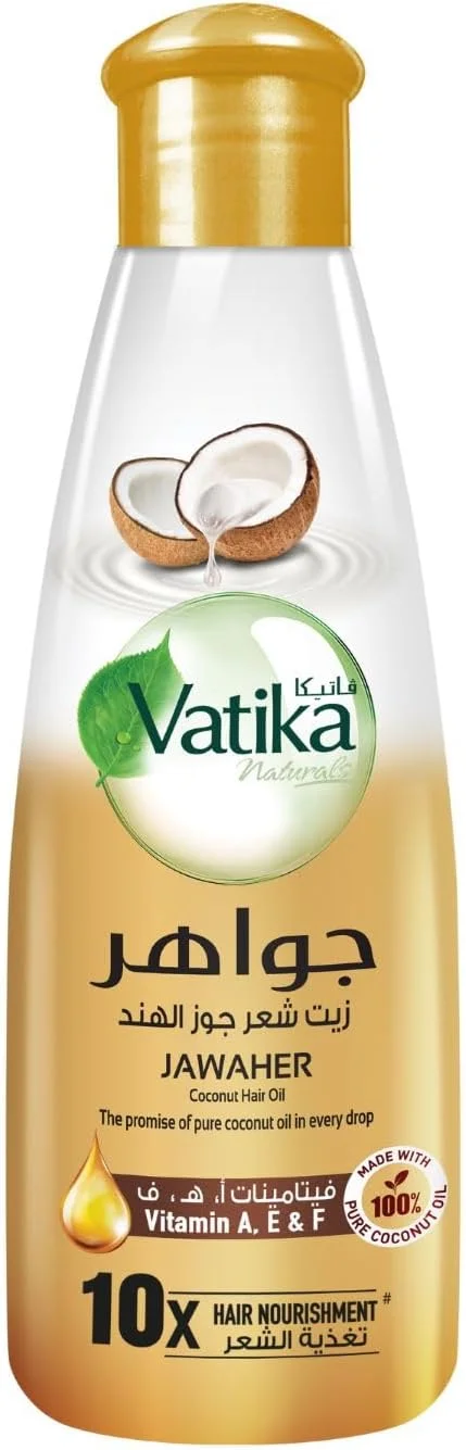 روغن مو نارگیل جوهر واتیکا نچرالز 170 میلی لیتر | روغن نارگیل 100% خالص برای تغذیه 10 برابری مو | تقویت کننده و سالم تر کننده مو | حاوی خواص 10 نارگیل و ویتامین های A، E، F