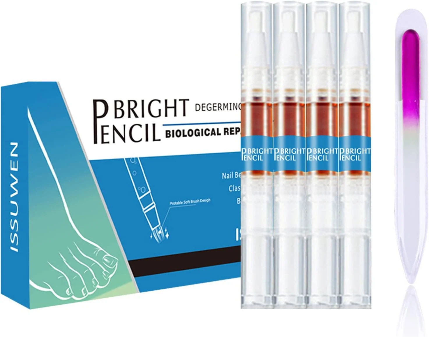 روغن کوتیکول برای مراقبت از ناخن، قلم ترمیم کننده ناخن برای ناخن های آسیب دیده، ترمیم کننده قوی ناخن انگشتان دست و پا، 3 میلی لیتر * 4 قلم به همراه سوهان شیشه ای ناخن روغن کوتیکول برای مراقبت از ناخن، قلم ترمیم کننده ناخن برای ناخن های آسیب دیده، ترمیم کننده قوی ناخن انگشتان دست و پا، 3 میلی لیتر * 4 قلم به همراه سوهان شیشه ای ناخن