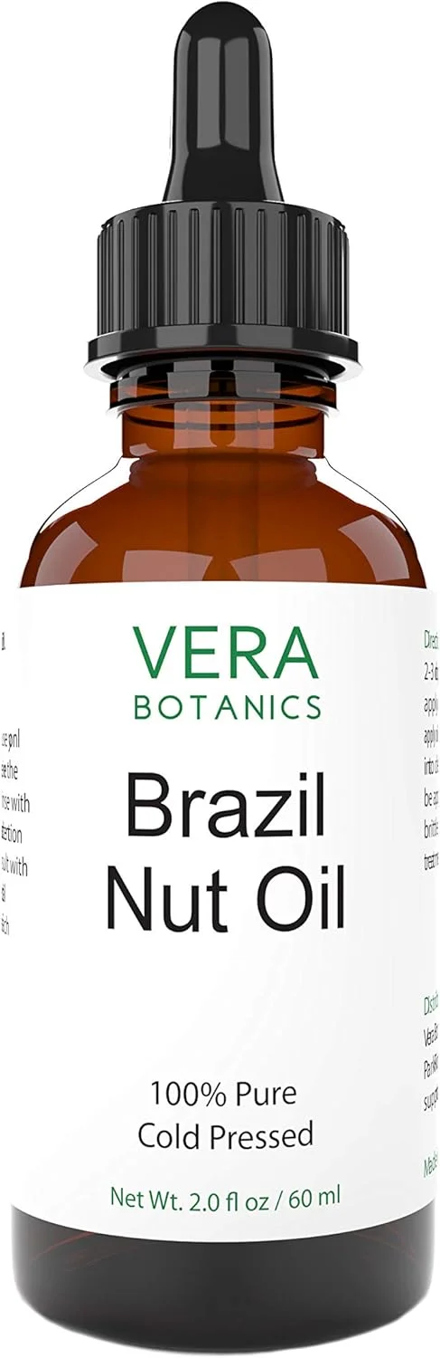 روغن آجیل برزیلی ورا بوتانیکس، 100% خالص و طبیعی، تصفیه نشده، پرس سرد، مناسب برای صورت، پوست خشک، ناخن ها، لب ها، بدن و مو - کاهش شکستگی مو، یکنواخت کردن رنگ پوست، ماساژ درمانی