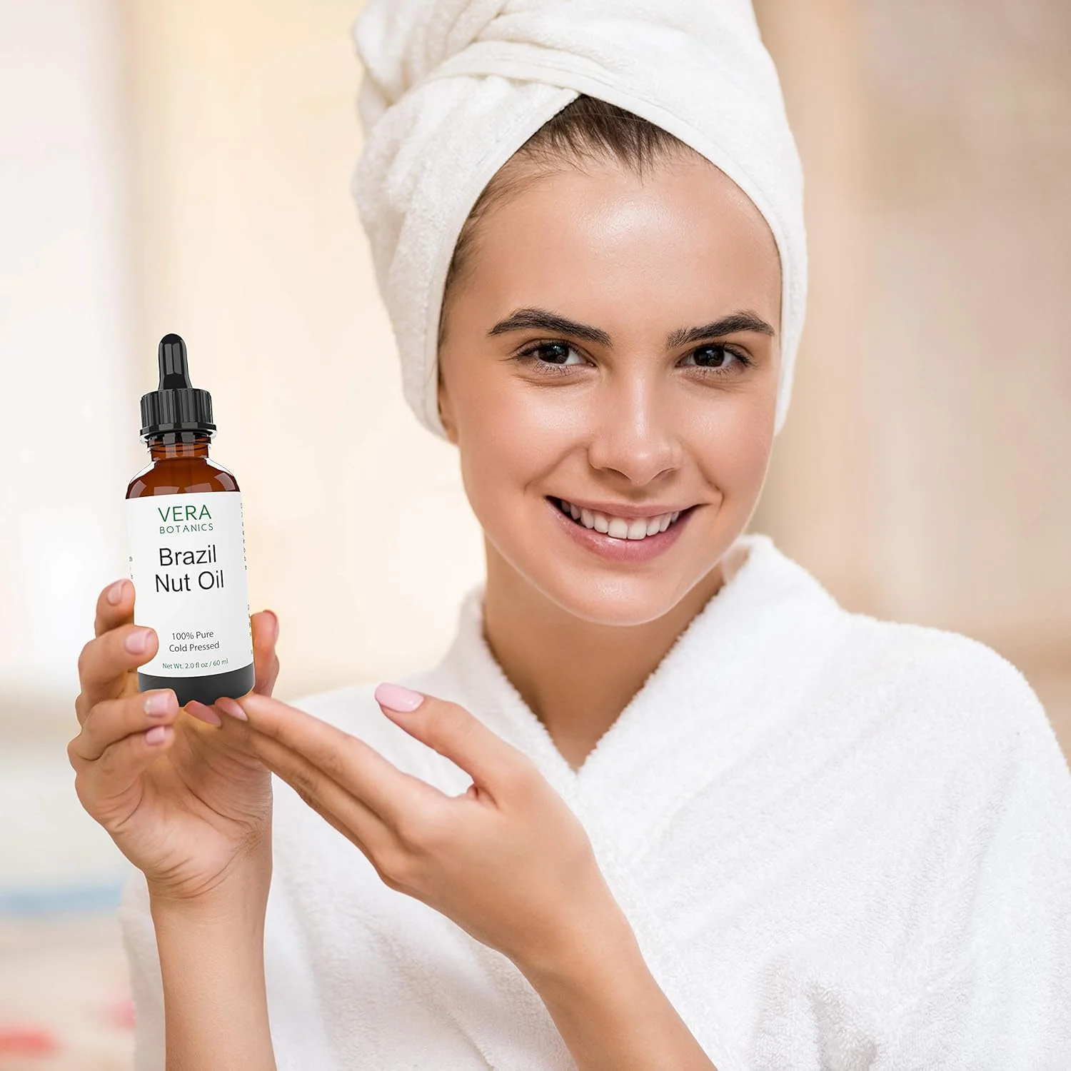 روغن آجیل برزیلی ورا بوتانیکس، 100% خالص و طبیعی، تصفیه نشده، پرس سرد، مناسب برای صورت، پوست خشک، ناخن ها، لب ها، بدن و مو - کاهش شکستگی مو، یکنواخت کردن رنگ پوست، ماساژ درمانی