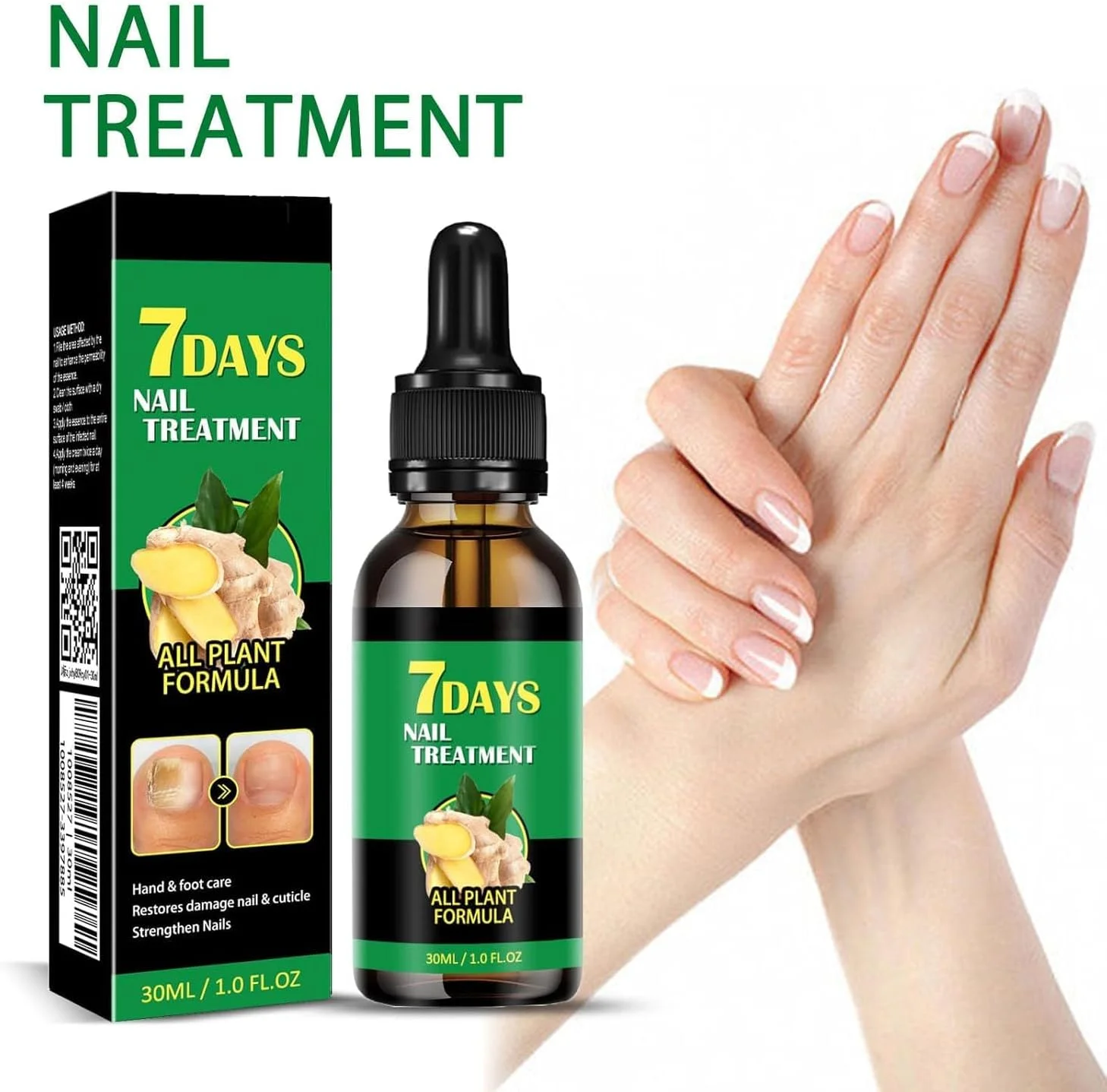 مراقبت از ناخن با زنجبیل - تقویت کننده و ترمیم کننده ناخن، سرم ناخن زنجبیل، روغن کوتیکول ناخن زنجبیل - درمان ۷ روزه