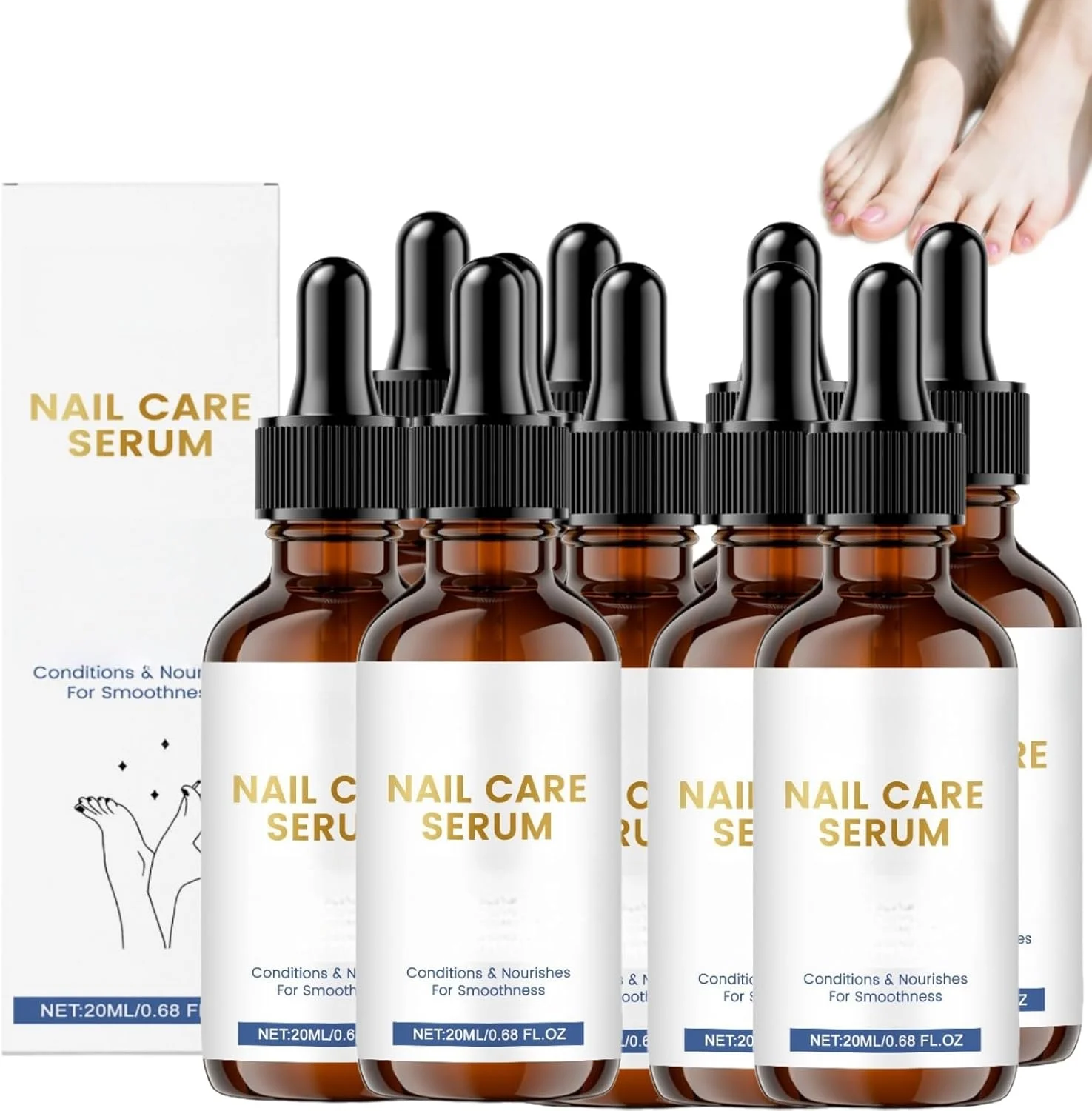 سرم مراقبت از ناخن، سفت کننده و تقویت کننده برای ناخن های ضعیف و آسیب دیده، روغن مراقبت از ناخن و کوتیکول برای ناخن های شکسته، ترمیم چند منظوره برای ناخن های دست و پا (10 عدد)