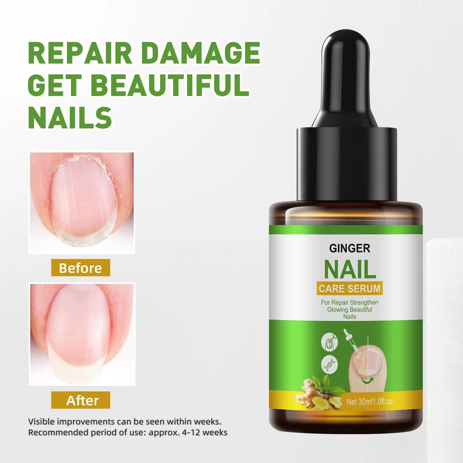 محلول مراقبت از ناخن زنجبیلی، روغن مراقبت از کوتیکول ناخن زنجبیلی، سرم مراقبت از ناخن زنجبیلی، مرطوب کننده کوتیکول، تقویت کننده ناخن و کمک به رشد سالم ناخن 30 میلی لیتر