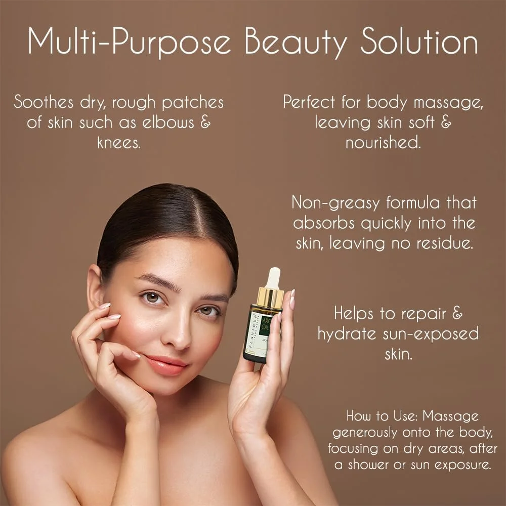 روغن آرگان: ۱۰۰٪ خالص و پرس سرد | برای مو، تغذیه پوست و سلامت ناخن | ایده آل برای مرطوب کردن، ضد پیری و کنترل وز | غنی از ویتامین E و آنتی اکسیدان ها | 30 میلی لیتر (بسته 1 عددی)