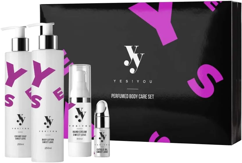 ست مراقبت از بدن معطر YES!YOU شامل لوسیون بدن، کرم دست، روغن کوتیکول و صابون کرمی