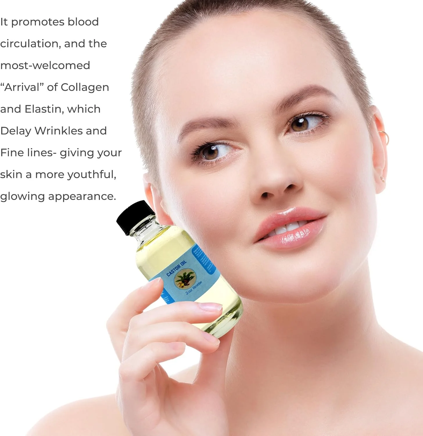 روغن کرچک ارگانیک USDA، پرس سرد، 100% خالص، روغن کرچک بدون هگزان - مرطوب کننده و التیام بخش، برای پوست خشک، رشد مو - برای پوست، مراقبت از مو، مژه ها