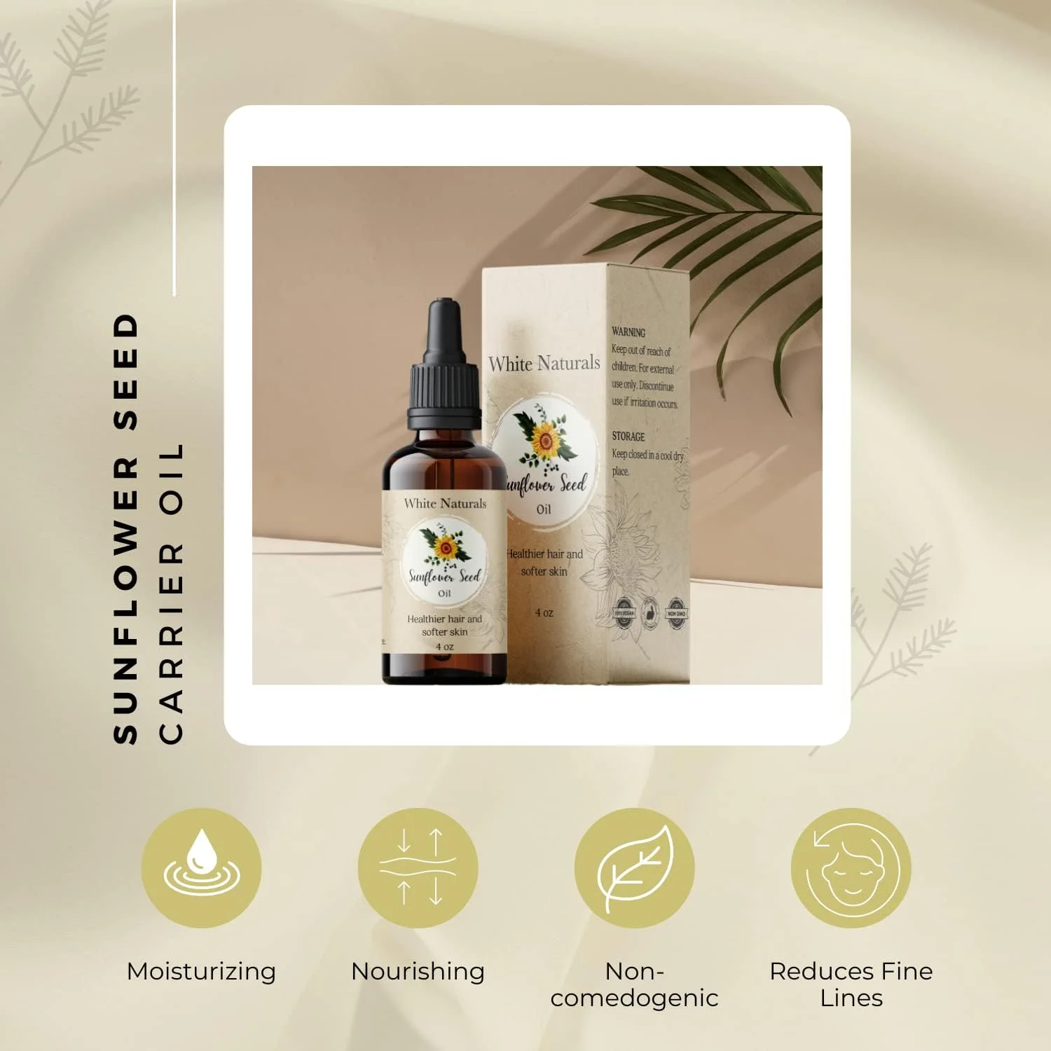 روغن جوانه گندم ارگانیک و خالص وایت نچرالز برای پوست، پرس سرد تصفیه نشده، 100% خالص، غنی از ویتامین E، ایده آل برای مراقبت از پوست، مراقبت از مو، بدن، صورت، ناخن و تسکین علائم کشش