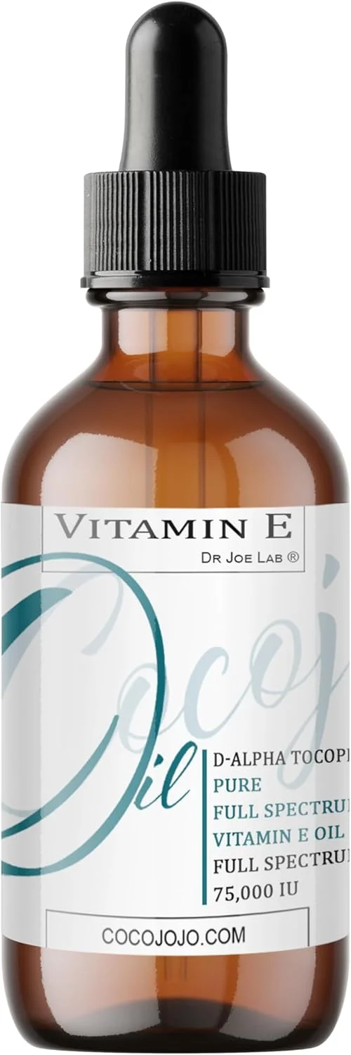 روغن ویتامین ای کوکوجوجو - 100% خالص و رقیق نشده، طیف کامل، آلفا توکوفرول، 75000 واحد بین المللی - شیشه 120 میلی لیتری و قطره چکان - برای پوست، مو، ناخن، مراقبت از بدن، روغن آبرسان و جوان کننده پوست - طبیعی ممتاز