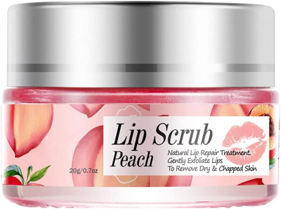 اسکراب لایه بردار لب، مرطوب کننده لب شبانه 20 گرم، روغن کوتیکول لب، روغن لب، کرم خواب، بالم ترمیم کننده لب با رایحه هلو