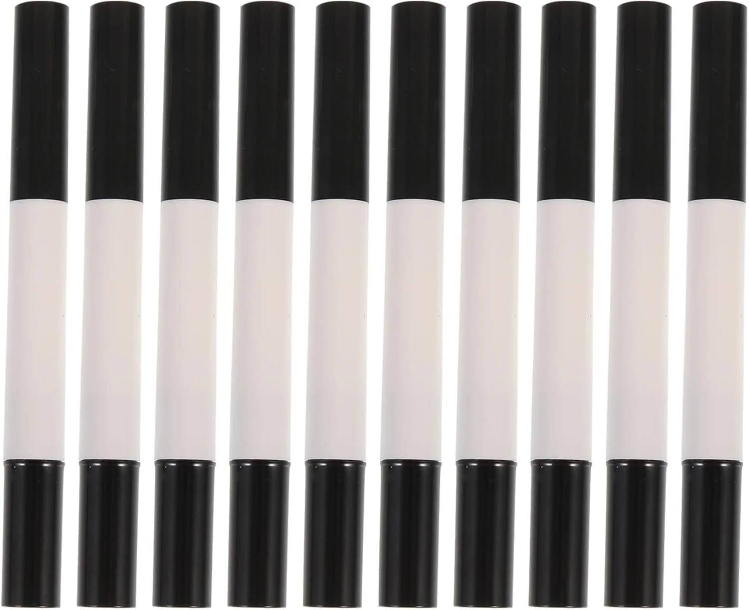 ۱۰ عدد قلم پیچشی خالی ۳ میلی لیتری روغن ناخن، ظرف لوازم آرایشی، برس های براق کننده لب، قلم روغن کوتیکول با نوک برس برای براق کننده لب و لاک ناخن (سفید + مشکی)