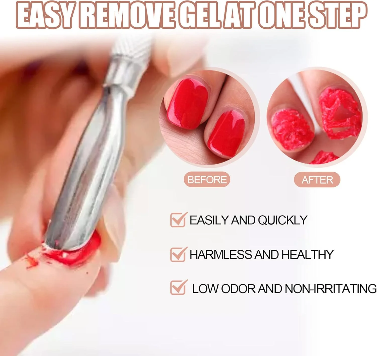 مجموعه پاک کننده لاک ژل ناخن، کیت حرفه ای شامل پاک کننده ژل، روغن کوتیکول، لاتکس لایه بردار، سوهان ناخن، عقب زننده کوتیکول و پدهای اسفنجی