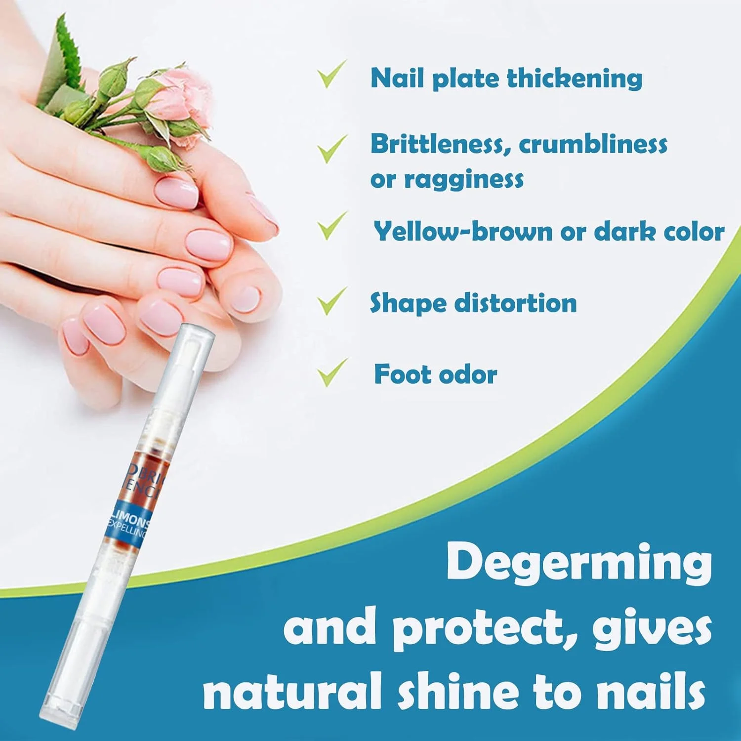 روغن کوتیکول مدادی ترمیم ناخن، 4 عدد درمان ضد قارچ ناخن برای ناخن های پا، روغن های مراقبت از ناخن، رفع تغییر رنگ و آسیب دیدگی ناخن ها