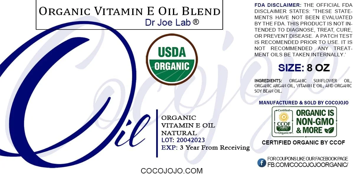 روغن ویتامین ای ارگانیک - دارای گواهی USDA 100% طبیعی، 43000 واحد بین المللی، غیر تراریخته، وگان، بدون تست حیوانی، مناسب برای صورت، پوست، مو، بدن، ناخن، کوتیکول و ... - آبرسان، مغذی، مرطوب کننده، بسته بندی ممکن است متفاوت باشد (236 میلی لیتر) روغن ویتامین ای ارگانیک - دارای گواهی USDA 100% طبیعی، 43000 واحد بین المللی، غیر تراریخته، وگان، بدون تست حیوانی، مناسب برای صورت، پوست، مو، بدن، ناخن، کوتیکول و ... - آبرسان، مغذی، مرطوب کننده، بسته بندی ممکن است متفاوت باشد (236 میلی لیتر)