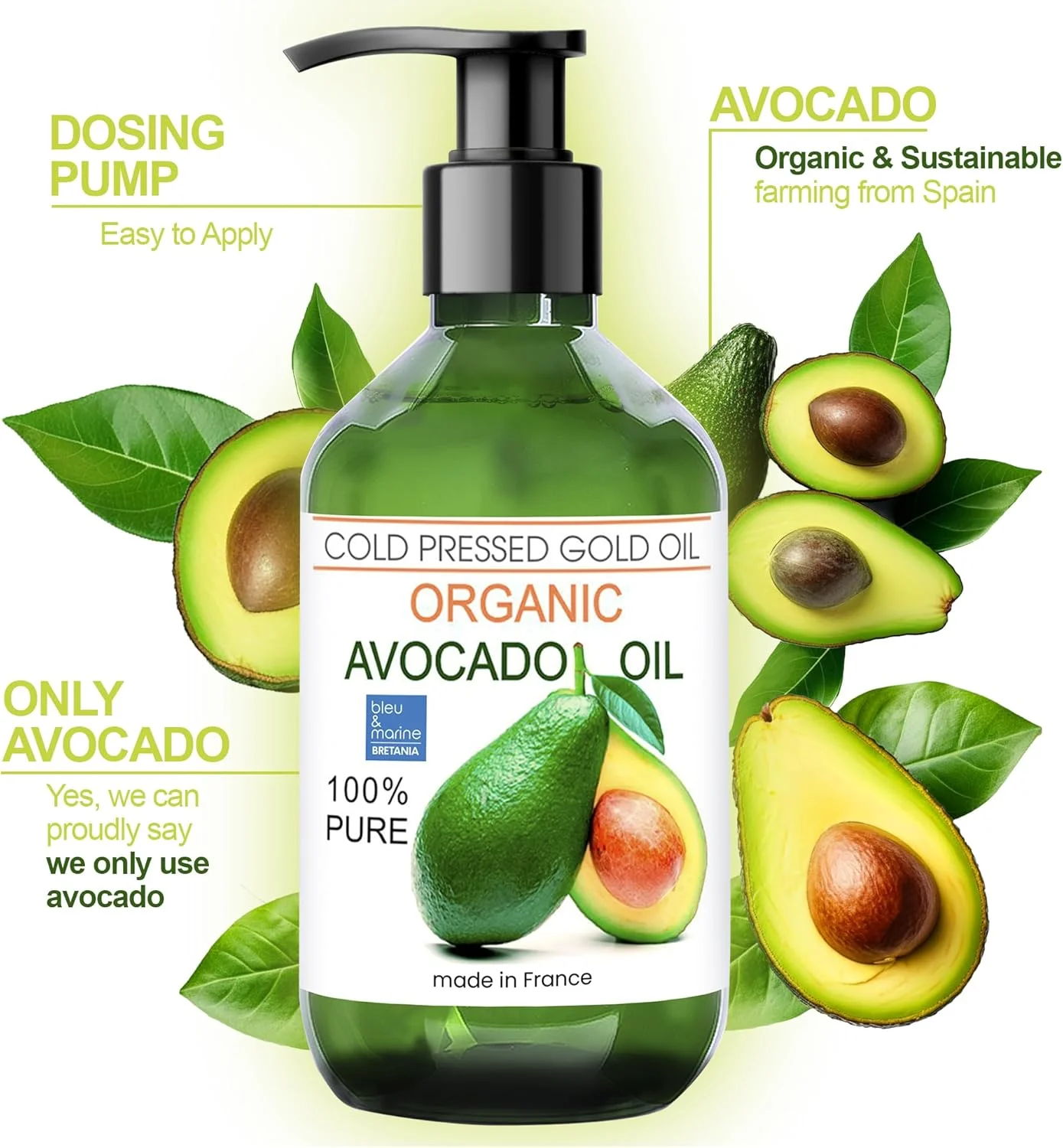 روغن آووکادو خالص Bio Oil - 100% اکولوژیک، گیاهی، روغن طبیعی - روغن پرس سرد برای مو، پوست، صورت، ماساژ - روغن آووکادو ارگانیک و طبیعی - روغن آووکادو - 250 میلی لیتر