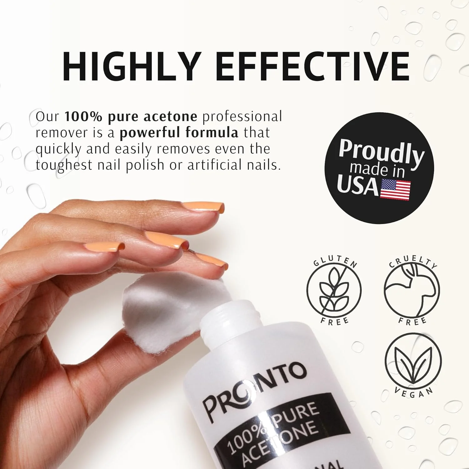 محلول پاک کننده لاک ناخن استون 473 میلی لیتری پرونتو و روغن کوتیکول ناخن، استون 100 درصد خالص برای ناخن های طبیعی، ژلی و اکریلیک، قطره روغن کوتیکول برای ترمیم کوتیکول های آسیب دیده و آبرسانی ناخن