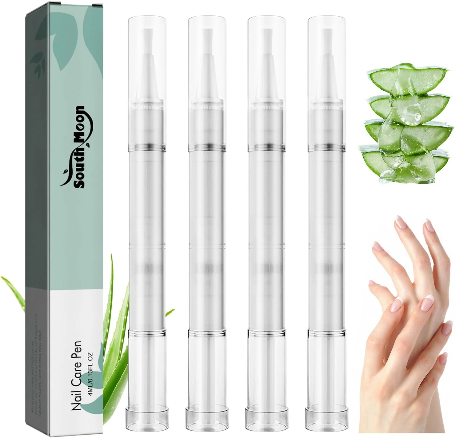 مجموعه قلم مراقبت از ناخن، مجموعه 4 عددی قلم روغن کوتیکول، مراقبت از ناخن برای قلم کوتیکول خشک، روتین سریع و فشرده رشد ناخن