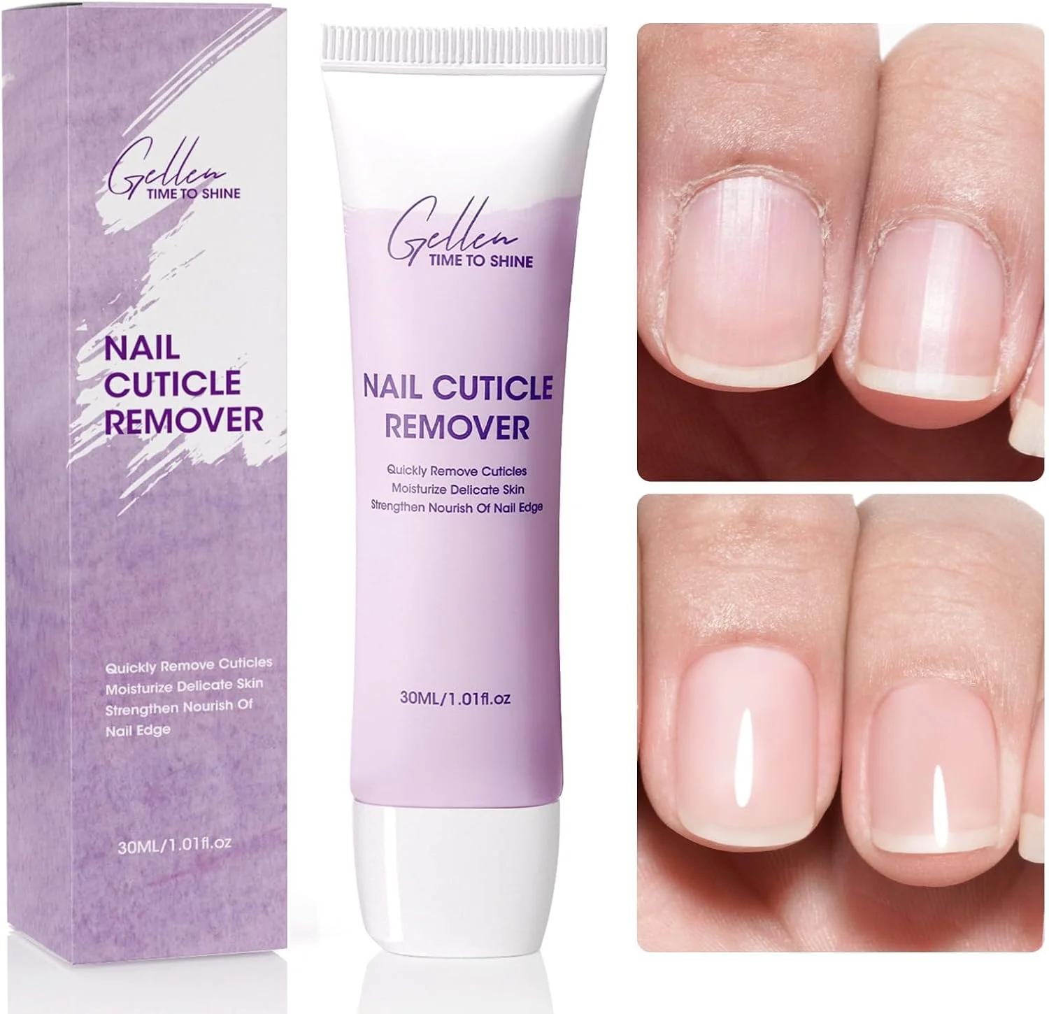 محلول از بین برنده پوست های مرده دور ناخن ژلن، نرم کننده فوری پوست با شی باتر، کرم مرطوب کننده حرفه ای برای از بین بردن پوست های خشک و زبر دور ناخن