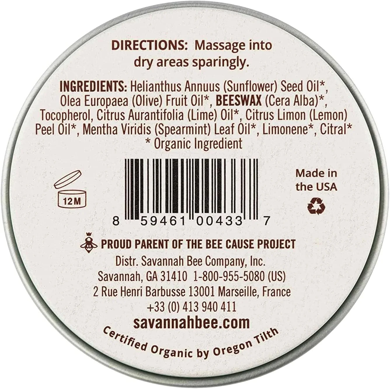 مرهم دست و ناخن موم زنبور عسل Savannah Bee Company - 21 گرم