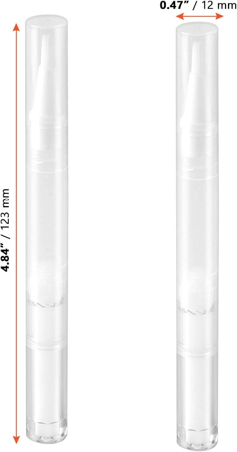 سینجیون ۱۰۰ عدد قلم روغن کوتیکول، قلم روغن ناخن خالی ۳ میلی لیتری با نوک برس، قلم های پیچشی شفاف برای روغن ناخن، کرم پودر مایع