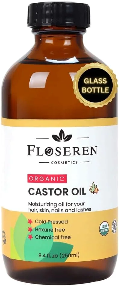 روغن کرچک ارگانیک | پرس سرد | ۱۰۰٪ خالص و بدون هگزان | بطری شیشه ای | روغن محرک رشد برای مو، مژه، ابرو، ناخن | مرطوب کننده و مغذی | بدن، مو (۲۵۰ میلی لیتر)